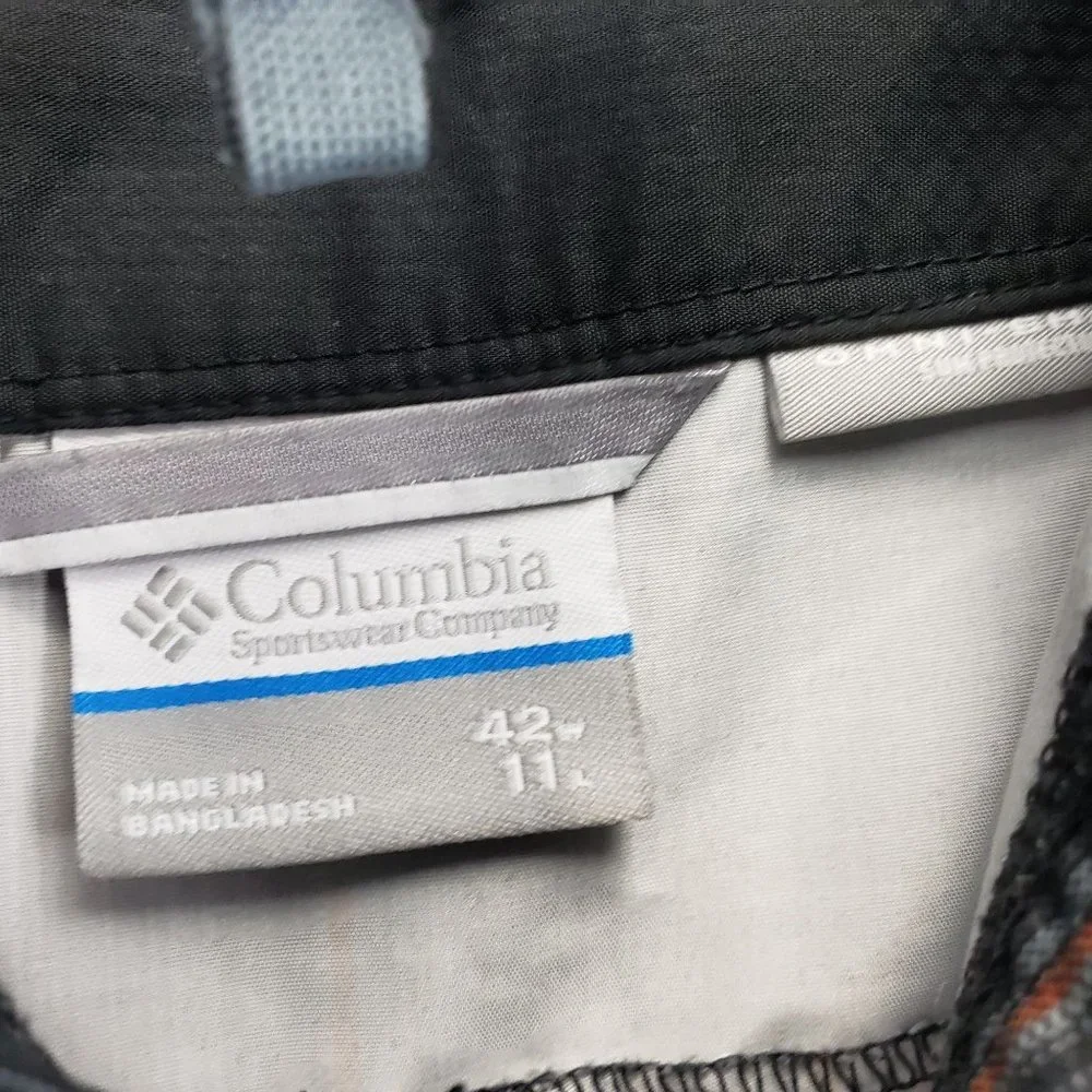 Columbia black/orange size 42 plaid short stretchy‎ swim Omni protection
